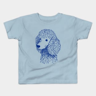 Poodle (Light Blue and Blue) Kids T-Shirt